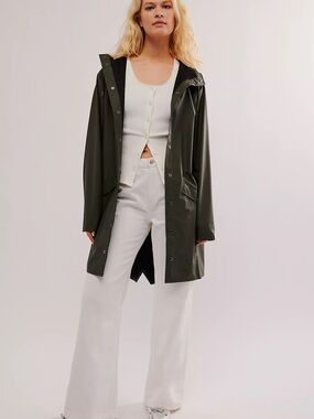 Rains Green Long jacket waterproof raincoat